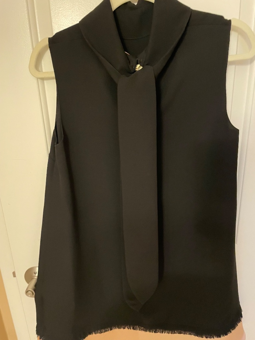 $1420 Roksanda Sleeveless Tie-Neck Mini Dress Black Blush Pink Satin Hem - Picture 3 of 10